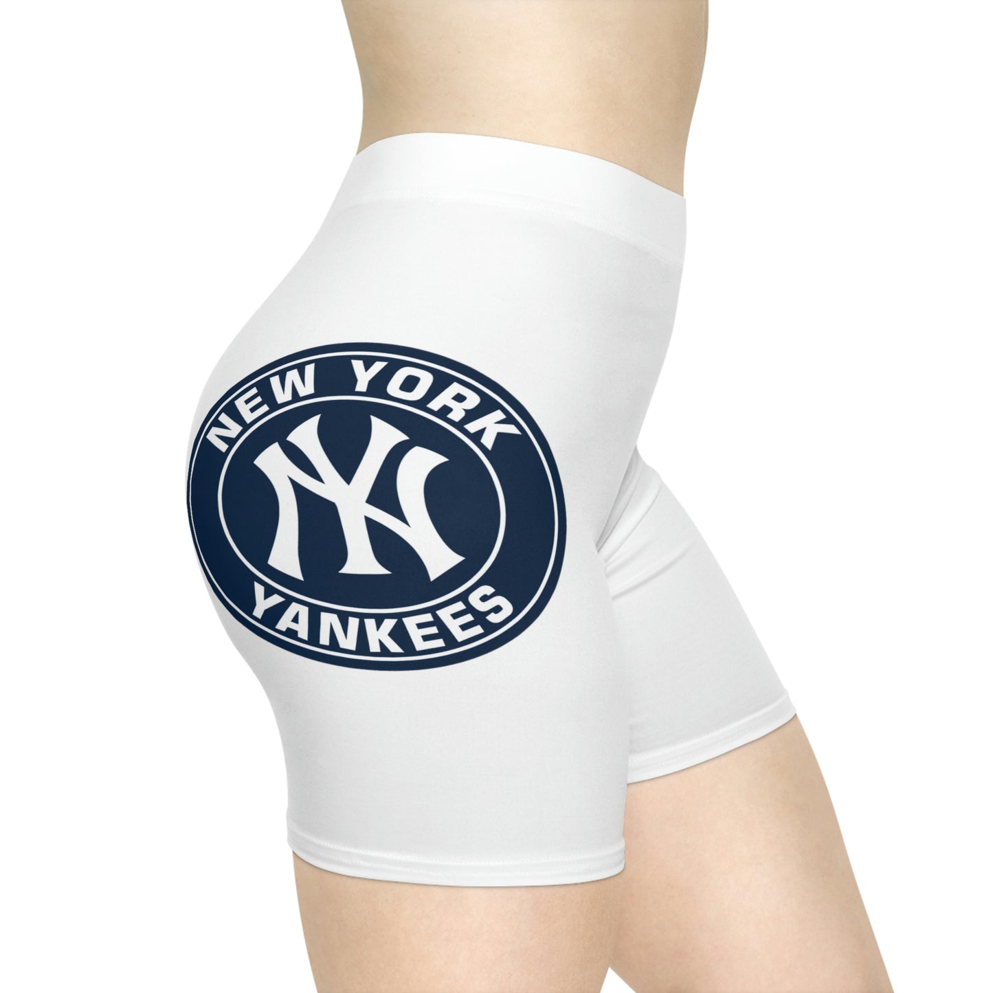 Yankees Round Logo Women's Biker Shorts (AOP)