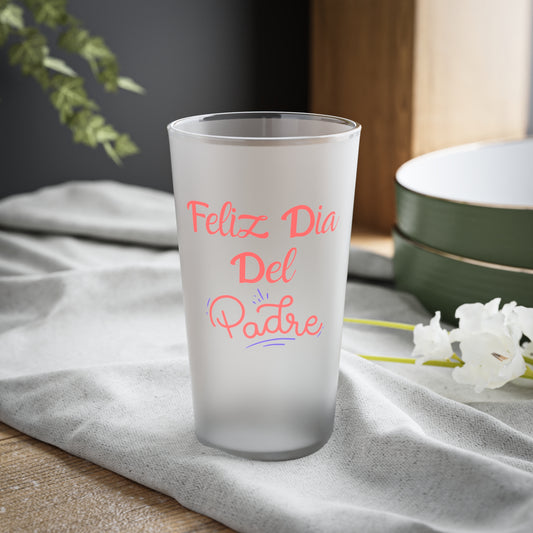 Feliz Dia Del Padre Frosted Pint Glass, 16oz